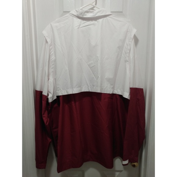 Nike 1/2 Zip White Maroon Coaches Jacket Windbreaker Men's XXL - Picture 14 of 16